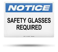 TRADESAFE Segnaletica di sicurezza per occhiali di sicurezza obbligatori DPI - Segnale di avviso, Segnaletica di sicurezza in alluminio, riflettente alla luce, resistente ai raggi UV, impermeabile, 35,6 x 25,4 cm in vetro di sicurezza per le imprese