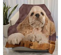 TradesForU Coperta con cucciolo di Cocker Spaniel, regalo per ragazze, in morbido pile, per compleanno, per ragazze, per divano letto, 152,4 x 203,2 cm