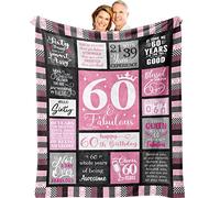 TradesForU Coperta da donna per 60° compleanno, decorazioni per il 60° compleanno, idee regalo per il 60° compleanno, decorazioni per 60° compleanno, regalo per donne di 60 anni, coperta 152,4 x 127