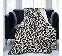 TradesForU Coperta in pile di flanella con motivo leopardato, morbida, accogliente, liscia, leggera, per donne e uomini, per letto, divano, camera da letto, soggiorno, decorazione 127 x 101,6 cm