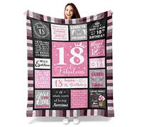 TradesForU Coperta per il 18° compleanno per ragazze, 100 x 127 cm, Flanella, Pieghevole, Cartone animato, Morbida e Calda, Lavabile in Lavatrice
