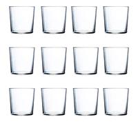 Tradineur 12 bicchieri in vetro modello Ruta Bicchieri classici per acqua bevande, resistenti al lavaggio in lavastoviglie (36 cl, 9 x 8,5 cm)