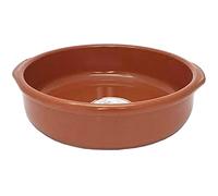Tradineur Casseruola Rotonda di terracotta Adatta per Vitro e Forno per Stufato e Arrosti fatti in casa - Ø 32 cm
