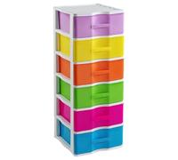 Tradineur - Cassettiera WGN a 6 cassetti, per ufficio, casa, scuola, ecc. 98,5 x 37 x 39 cm, colore bianco