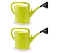 Tradineur - Confezione da 2 Annaffiatoi in plastica - Capacità 12 litri - Utensili da giardinaggio, irrigazione, casa, balcone, terrazzo, patio, verde pistacchio