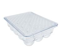 Tradineur - Confezione da 2 portauova rettangolari in plastica trasparente per 12 uova, 17,5 x 22,5 x 7,5 cm