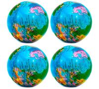Tradineur - Confezione da 4 palline antistress design mondo per alleviare lo stress, rilassarsi, regalo originale