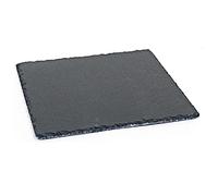 Tradineur - Piatto in ardesia quadrato, vassoio per ospitalità, servizio e degustazione, canto rustico, tavola in pietra naturale per servire snack - 30 x 30 cm