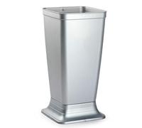 Tradineur Portaombrelli in Plastica Quadrato Wet Design Moderno Porta Ombrello Decorazione Made in Spagna (Argento - 51,5 x 26 x 26 cm)