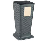 Tradineur Portaombrelli in plastica Rattan Porta Ombrello Quadrato per Ufficio Business Casa 51,5 x 26 x 26 cm Colore Casuale