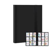 Trading Card Album, 9 Pocket Side Loading Collector Binder, Large Capacity Storage Organizer, Black and Blue, for Sports Photocard Display Multiple Colors Hobby Collection Protection