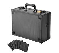 Trading Card Storage Box, Sport Cards Case, Portable Hard Shell Organizer & Lockable Carry Design, Collector Deck Container for Conference, Travel, Protezione, Display, Archivio, Color Black
