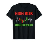 Trading Heartbeat Crypto Trader - Ricompensa Elevata ad Alto Rischio Maglietta con Stampa Grafica Economica
