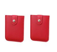 Trading Holder Album 2023 Pull Out Multi Slot Card Holder 2pcsPull Out Card Holder Piccolo Portafoglio con Pull Out Porta Carte di Credito Impilabile in Pelle RFID Blocco Porta Carte di Banca, Rosso,