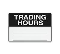 Trading Hours Sign Warning Sticker-Security Sign Outdoor Sign 30,5 x 20,3 cm