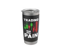 "Trading = Pain" - Per trader e investitori di criptovalute Bicchiere termico in acciaio inox doppia parete