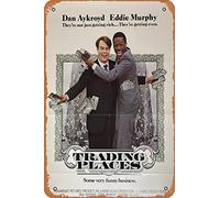 Trading Places, Eddie Murphy e Dan Aykroyd - 1983 poster originale vintage 27x41 retrò metallo latta vintage segno vintage 30,5 x 20,3 cm decorazione da parete