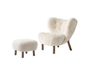 &Tradition Little Petra VB1 Poltrona Pelle di Pecora Chiaro di Luna/ Noce incl. ATD1 Soffio