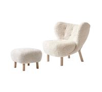 &Tradition Little Petra VB1 Poltrona Shearling Moonlight/Rovere Oliato Incl. ATD1 Pouf