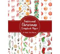 Traditional Christmas Scrapbook Paper Pad: Watercolor Christmas Pattern Pad for Scrapbooks, Origami and Card Making