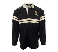 Traditional Craft Maglia da Rugby per Uomo Irlanda Manica Lunga Nastro Nero Arpa