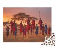 Traditional Cultural Dance of The Savana africanah Jigsaw Puzzle 1000pcs (75x50cm) Adulti Puzzle Gioco EduGattoivo Decorazioni Per La Casa