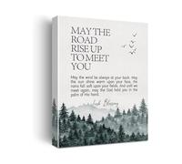 Traditional Irish Blessing Canvas Print May the Road Rise Up Wall Art for Celtic Pub Home or Office Decor(Framed,08X12inch(20X30cm))