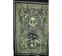 Traditional Jaipur Tie Dye Celtico Viso Uomo Poster da Parete, Celtic Wall Decor, Wall Wall Boemia, Hippie Dorm Room Decoration, Gypsy Wall Art, Dimensioni 30 "x40, Poster Good Luck