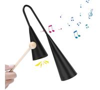 , Traditional Latin Cowbell, Wooden Stick Percussion Instrument, Two Tone Design, Handheld Double Bell, Ideal for Gatherings, Casual Play Performance, 8.66x5.91 In
