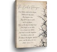 Traditional Lord's Prayer Wall Art, Matthew 6:9-13 King James Version Scripture Poster, Christian Home and Church Decor(Framed,12x18inch(30x45cm))