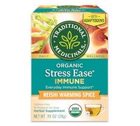 Traditional Medicinals Organico, antistress immune con adattogeni, spezie riscaldanti Reishi - Supporto immunitario con astragalo - Kosher, non OGM, senza caffeina, compostabile - 16 bustine di tè