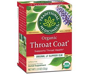 Traditional Medicinals Throat Coat Tea - 16 bustine di tè, confezione da 6 (l'immagine può variare)