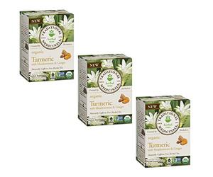 Traditional Medicinals Turmeric organico con tè al tè con miele e zenzero, supporta una risposta sana all'infezione, confezione da 3) - 48 bustine da tè totali