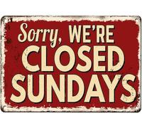 Traditional Sabbath Break Notice Metal Plaque For Den 12x8 Inch