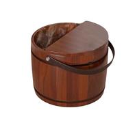 Traditional Wood Foot Spa Soaker - Thermal Covered Foot Bath Basin Foř Home Relaxation & Sauna | Deep Soaking Wooden Tub for Feet & Pedicures - Luxury Natural Woôd Wellness Giƒt for Seniors