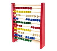 Traditional Wooden Abacus - Classic Bead Sliding Counting Frame with Ten Rows of Colourful Beads.