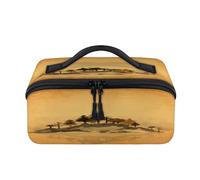 Tradizionale borsa per il trucco da viaggio con pittura a inchiostro giapponese Zen impermeabile borsa aperta piatta articoli da toeletta cosmetici organizer da viaggio per donne uomini