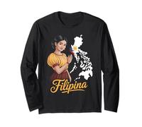 Tradizionale Filippina Pride Woman Costume Heritage Culture Maglia a Manica