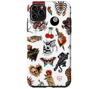 Tradizionale tatuaggio Old School Vintage Collage Mosaico Charm Custodia per iPhone 11 Pro Max