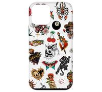 Tradizionale tatuaggio Old School Vintage Collage Mosaico Charm Custodia per iPhone 12 mini