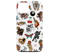 Tradizionale tatuaggio Old School Vintage Collage Mosaico Charm Custodia per iPhone 13