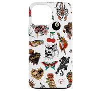 Tradizionale tatuaggio Old School Vintage Collage Mosaico Charm Custodia per iPhone 13 Pro Max