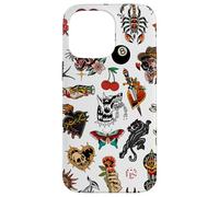 Tradizionale tatuaggio Old School Vintage Collage Mosaico Charm Custodia per iPhone 14 Pro Max