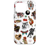 Tradizionale tatuaggio Old School Vintage Collage Mosaico Charm Custodia per iPhone 16 Pro