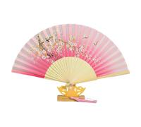 Tradizionale telaio in bambù Ventilatore portatile Floreali Cinesi Modello Pieghevole Matrimonio Danza Fotografia Puntelli Decorazioni per la casa Telaio in bambù Pieghevole in seta