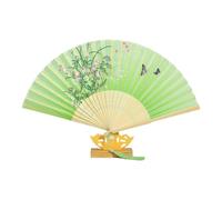 Tradizionale telaio in bambù Ventilatore portatile Floreali Cinesi Modello Pieghevole Matrimonio Danza Fotografia Puntelli Decorazioni per la casa Telaio in bambù Pieghevole in seta