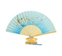Tradizionale telaio in bambù Ventilatore portatile Floreali Cinesi Modello Pieghevole Matrimonio Danza Fotografia Puntelli Decorazioni per la casa Telaio in bambù Pieghevole in seta