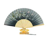 Tradizionale telaio in bambù Ventilatore portatile Floreali Cinesi Modello Pieghevole Matrimonio Danza Fotografia Puntelli Decorazioni per la casa Telaio in bambù Pieghevole in seta