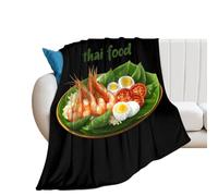 Tradizionale Thailandia Thai Food carino tiro coperta super morbida per autunno e inverno divano camera da letto, Stile:, 60"*80"(150*200cm)