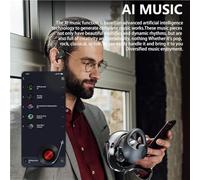 Traduttore linguistico HY-T26 Pro, traduttore for cuffie HY T26 Pro, supporta oltre 75 lingue diverse, dotato di app AI, BT 5.4, audio stereo HiFi, traduttore linguistico(Beige)